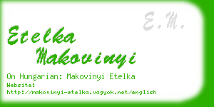 etelka makovinyi business card